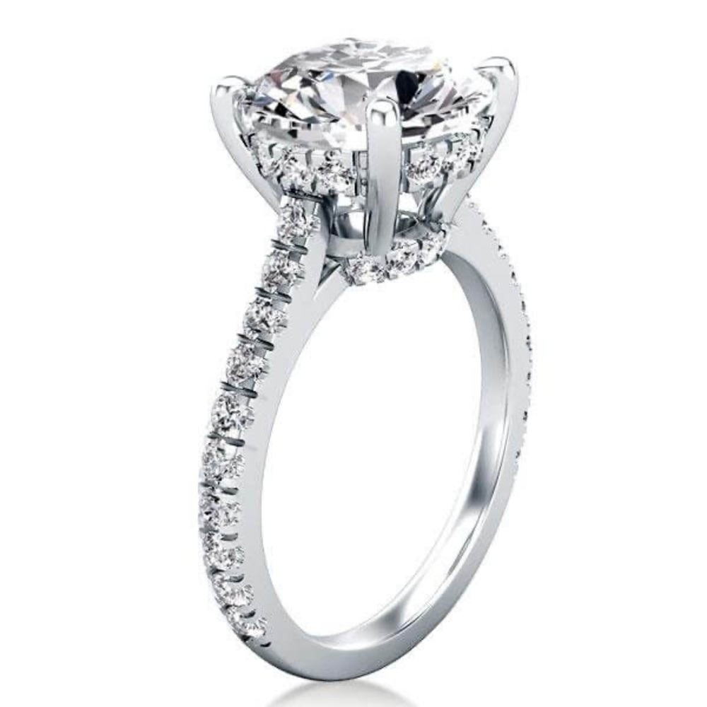 ‘Royal’ style 3 carat solitaire ring eye catching details